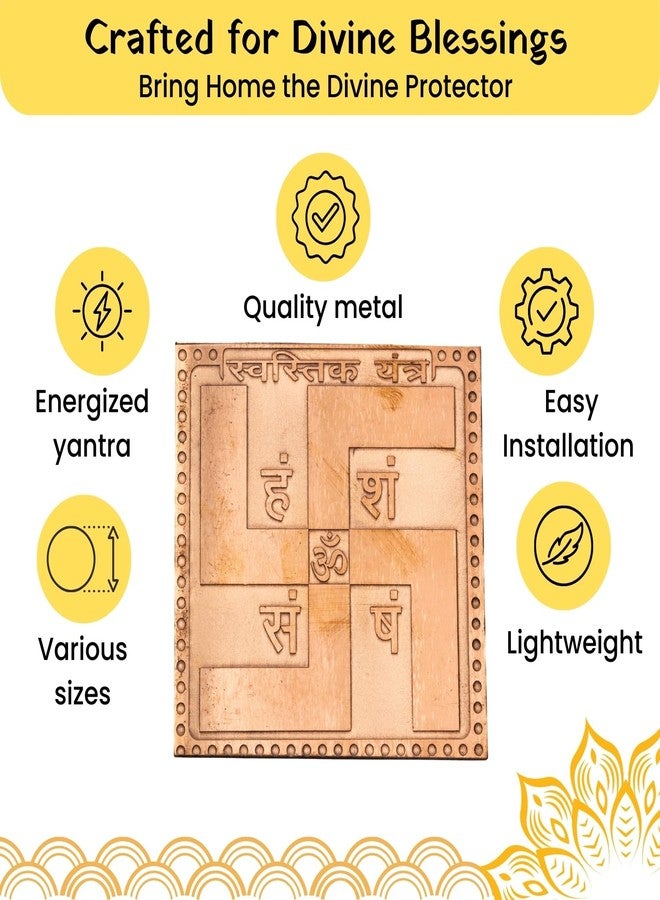 Plus Value Pure Copper Swastik Yantra for Main Door, Home, Office and Temple | Uses in Vastu Shastra, Astrology and Decor (3 Inches) - Image 5